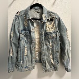 TOPSHOP MOTO Distressed Jean Jacket